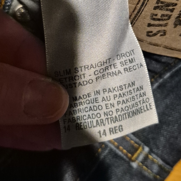 Boys Size 14 Signature by Levi Strauss Blue Jeans - Picture 3 of 4